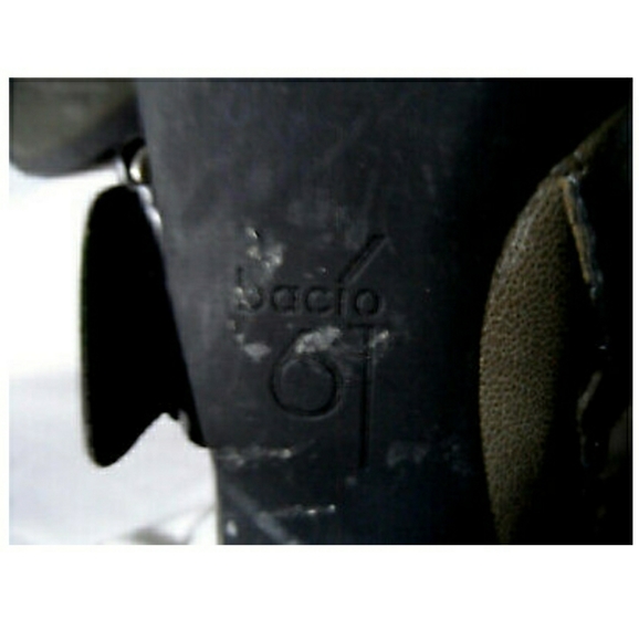 BACIO 61 Heeled Booties 7.5M Taupe Black Strappy - Picture 9 of 10